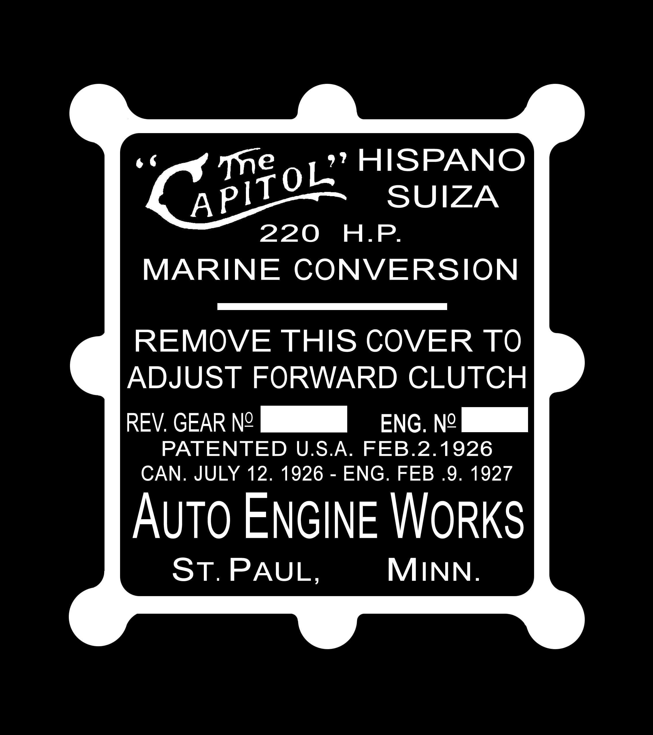 Marine HS 3H Name Plate Etch Mask